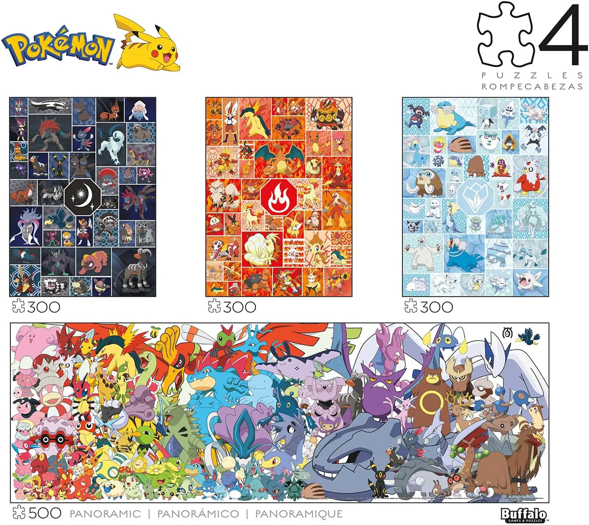 Puzzle 300 y 500 Piezas | Pokémon Eevee Multipack 3 (4 en 1) 6