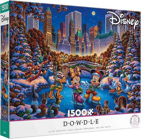 Puzzle 1500 Piezas | Disney Mickey y Minnie Patinando sobre Hielo