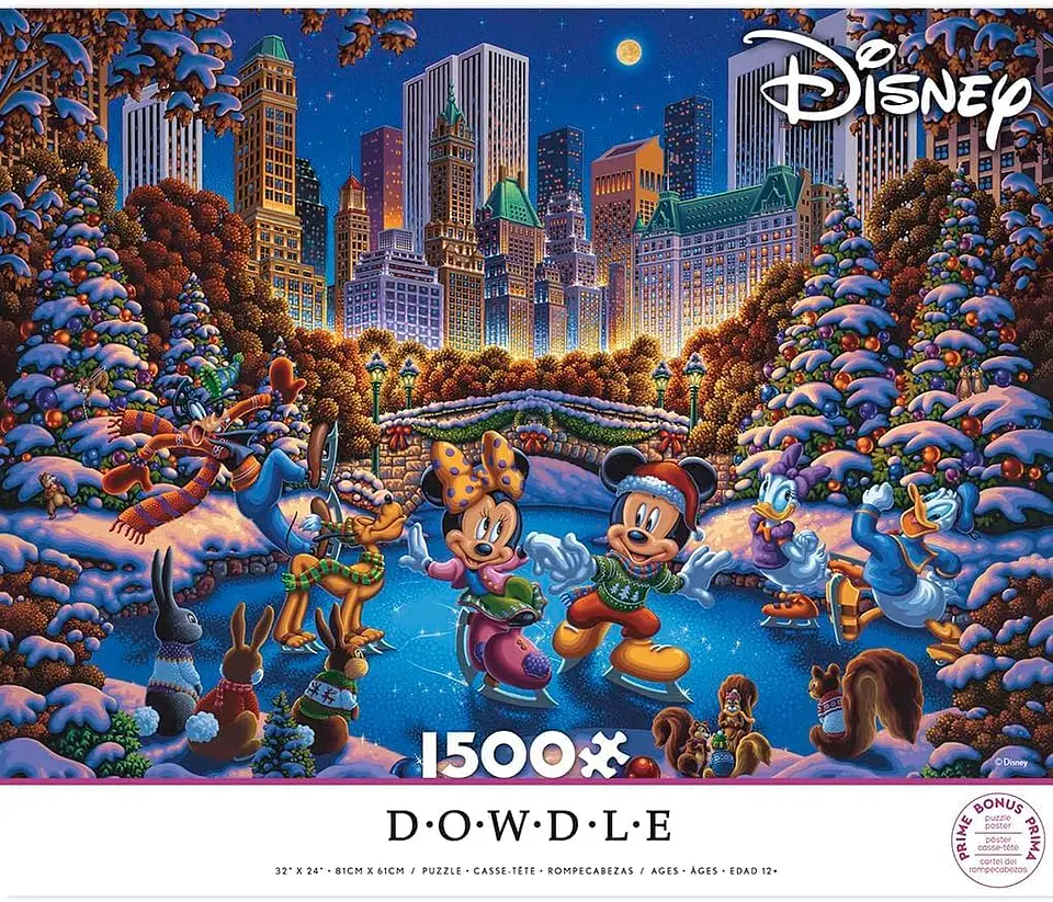 Puzzle 1500 Piezas | Disney Mickey y Minnie Patinando sobre Hielo 5