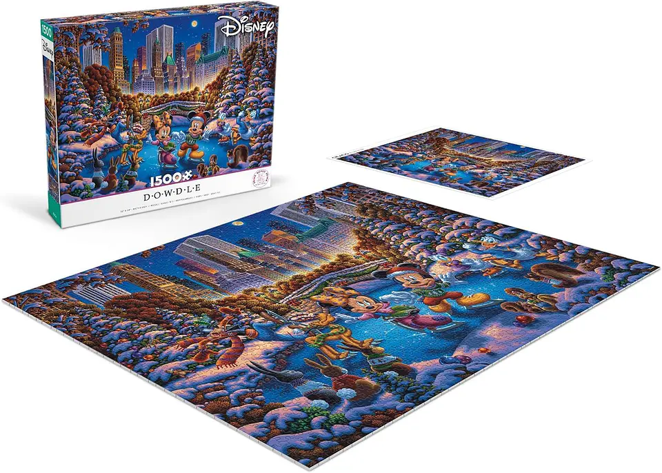 Puzzle 1500 Piezas | Disney Mickey y Minnie Patinando sobre Hielo 3