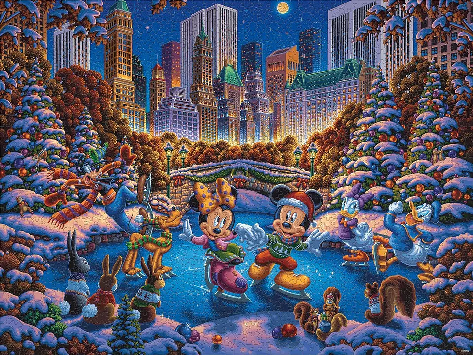Puzzle 1500 Piezas | Disney Mickey y Minnie Patinando sobre Hielo 4