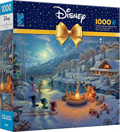 Puzzle 1000 Piezas | Disney Mickey y Minnie en la fogata de Navidad