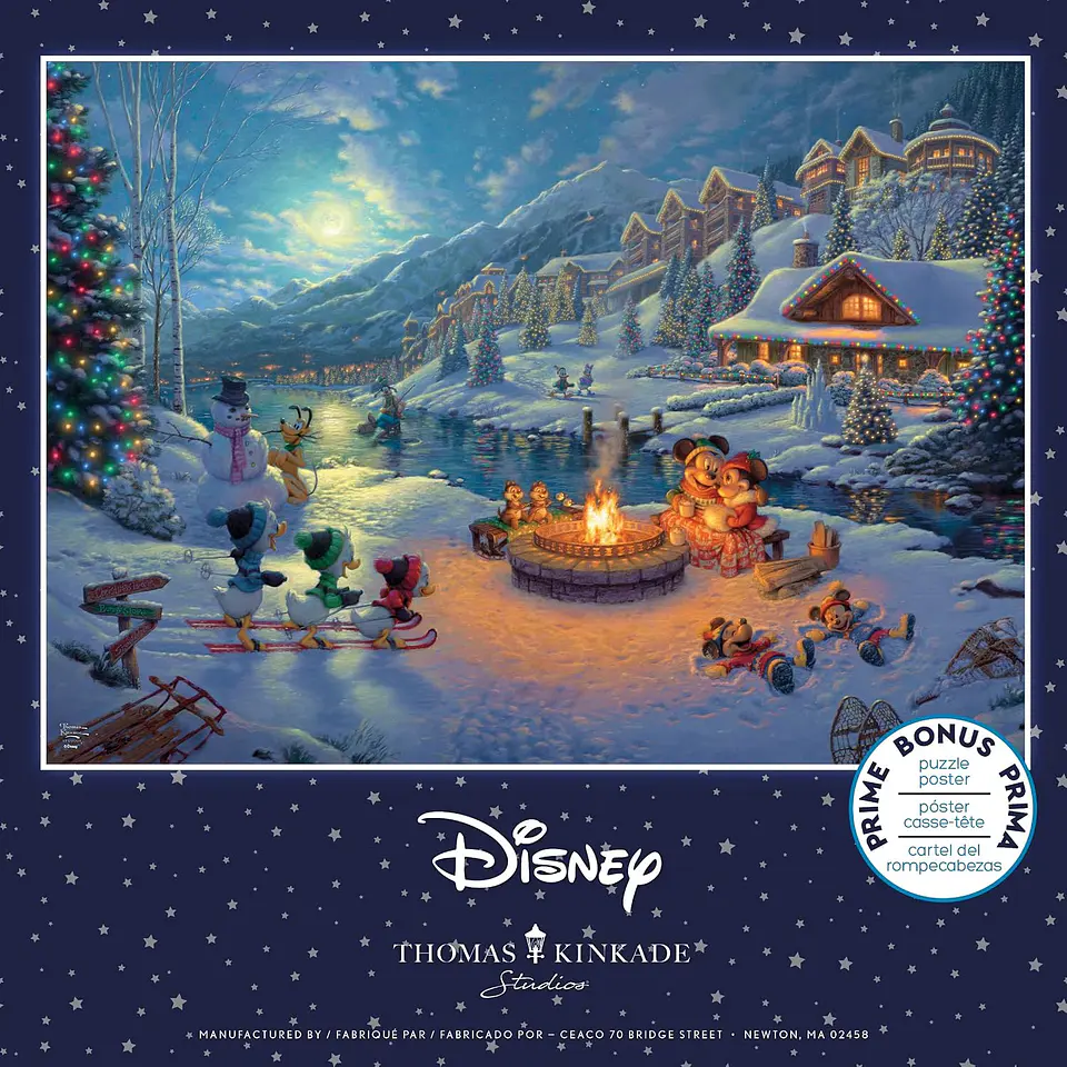 Puzzle 1000 Piezas | Disney Mickey y Minnie en la fogata de Navidad 3