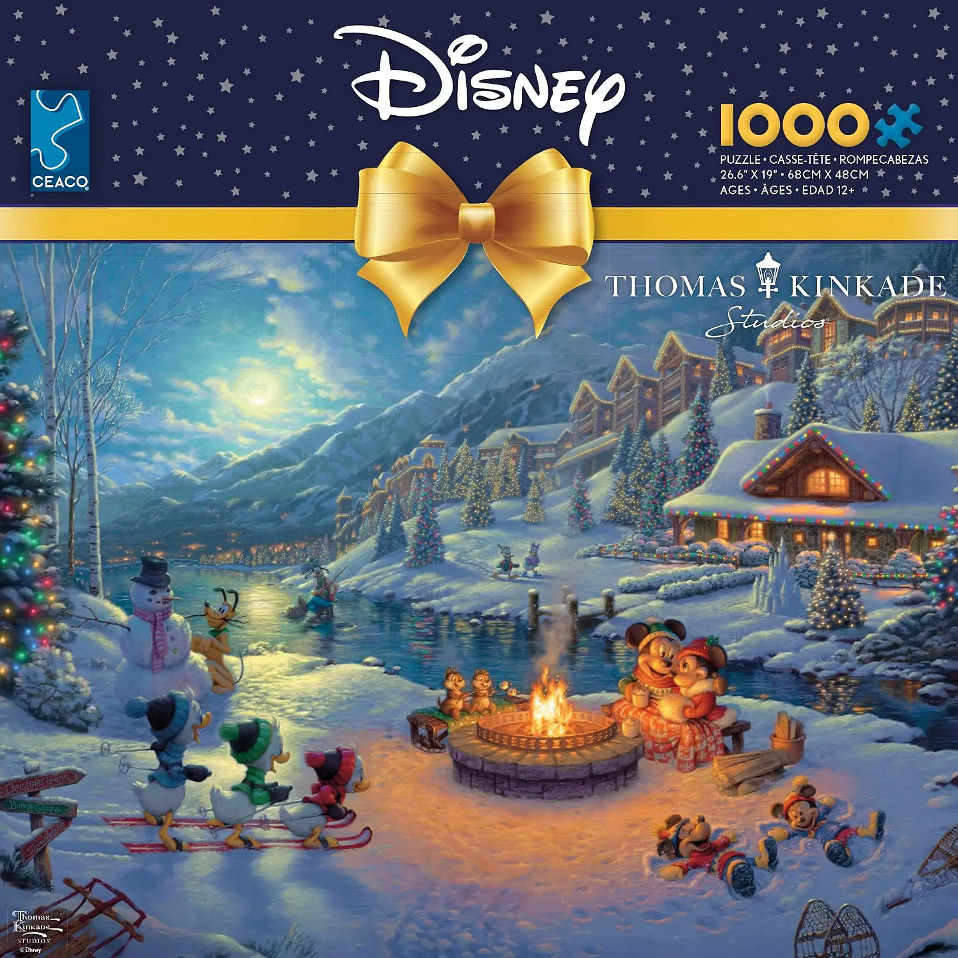 Puzzle 1000 Piezas | Disney Mickey y Minnie en la fogata de Navidad 4