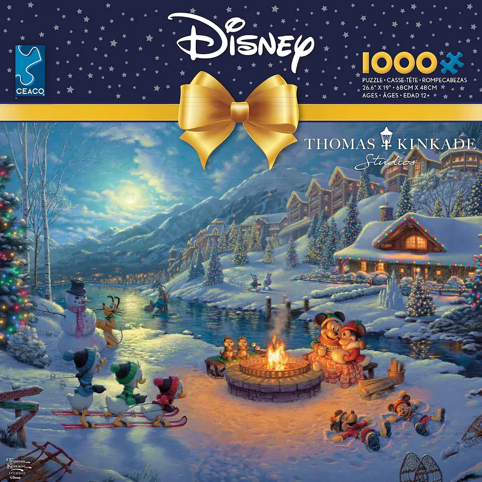 Puzzle 1000 Piezas | Disney Mickey y Minnie en la fogata de Navidad 4
