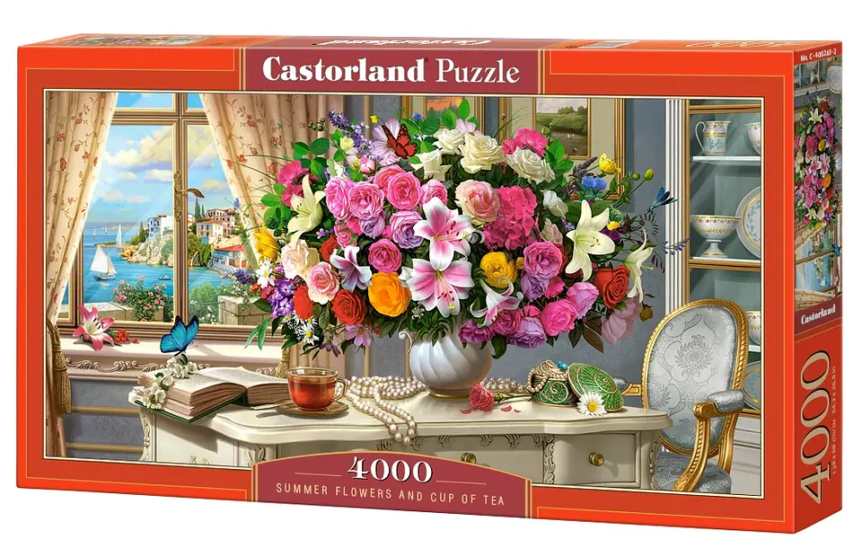 Puzzle 4000 Piezas | Flores de Verano y una Taza de Té 1