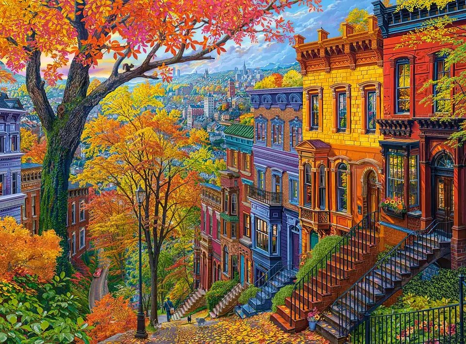 Puzzle 3000 Piezas | Colina Urbana en Otoño 2