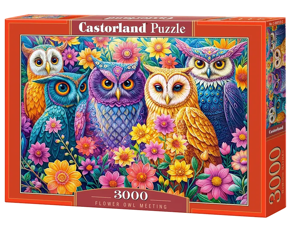 Puzzle 3000 Piezas | Encuentro de Búhos Florales 1