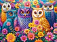Puzzle 3000 Piezas | Encuentro de Búhos Florales - Miniatura 2