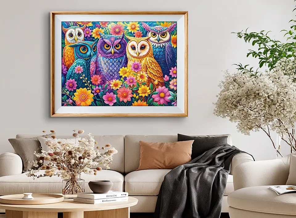 Puzzle 3000 Piezas | Encuentro de Búhos Florales 3
