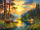 Puzzle 3000 Piezas | Atardecer sobre el Río del Bosque - Miniatura 2