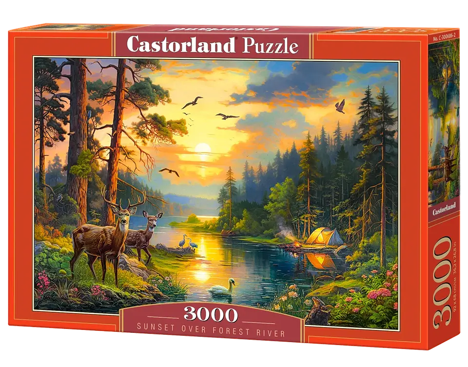 Puzzle 3000 Piezas | Atardecer sobre el Río del Bosque 1