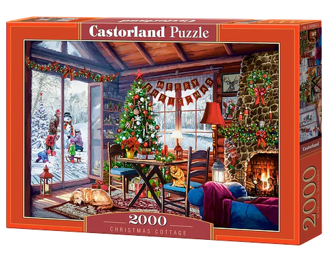 Puzzle 2000 Piezas | Cabaña Navideña