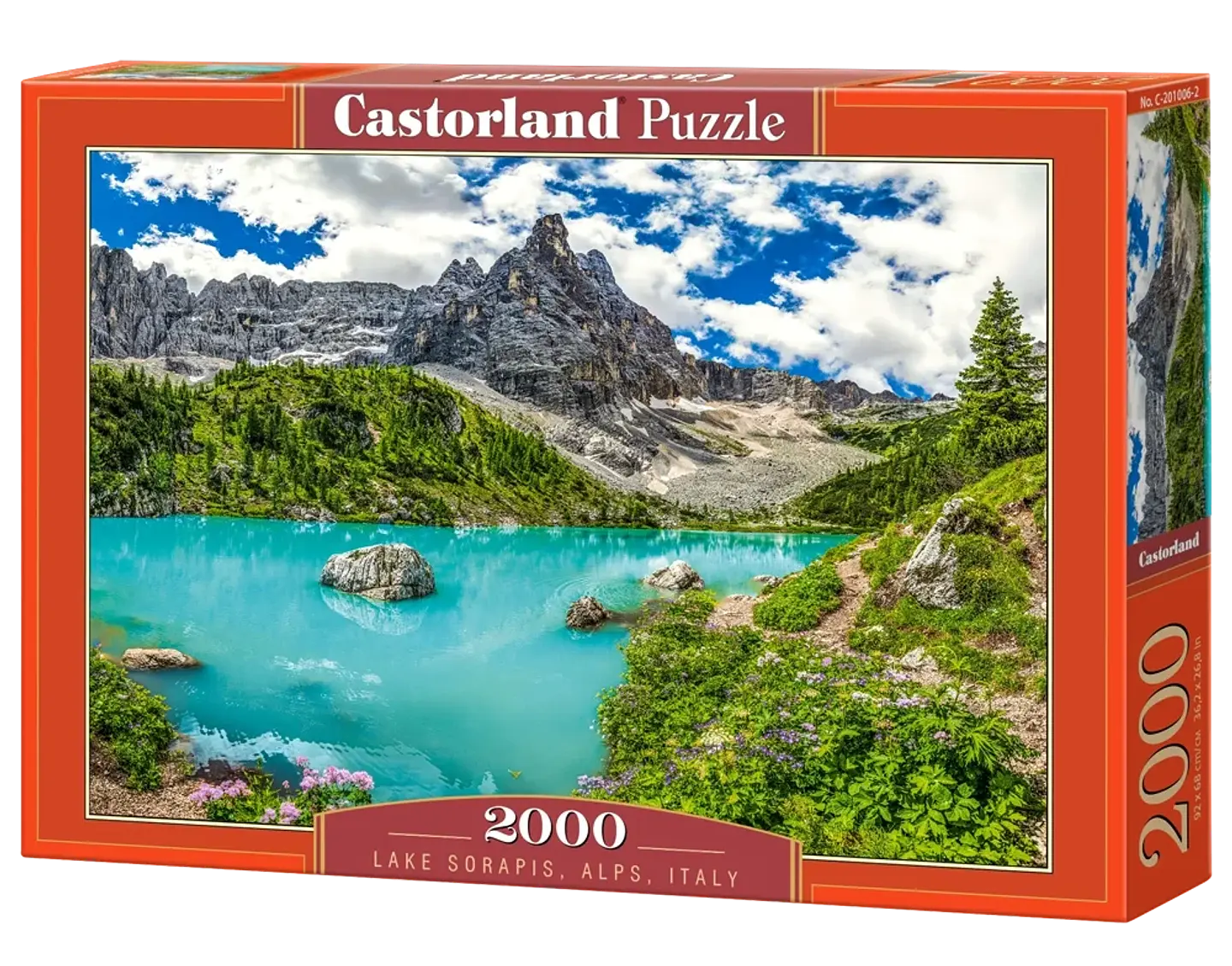 Puzzle 2000 Piezas | Lago Sorapis, Alpes, Italia 1