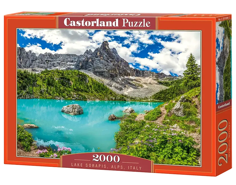Puzzle 2000 Piezas | Lago Sorapis, Alpes, Italia 1