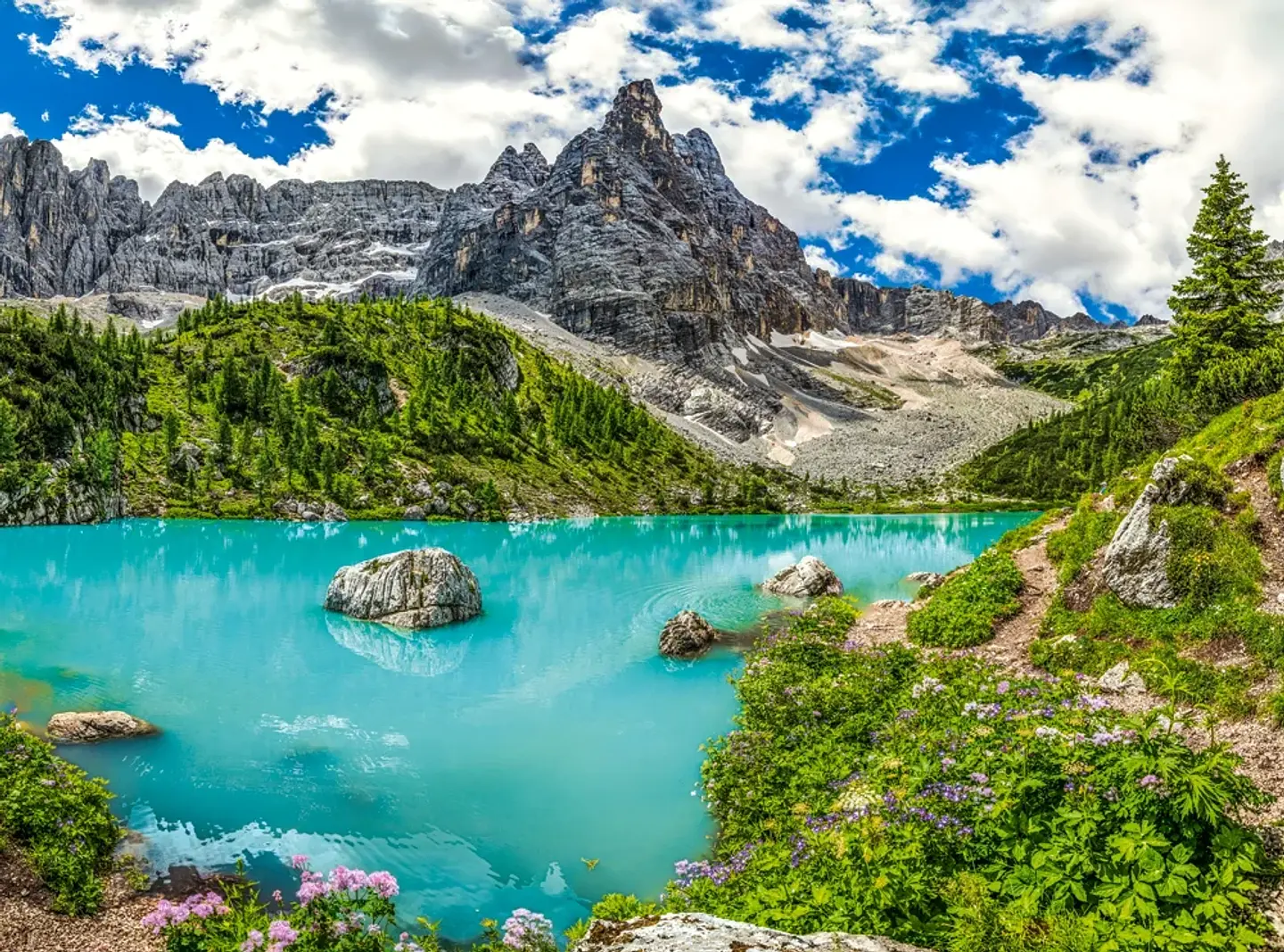Puzzle 2000 Piezas | Lago Sorapis, Alpes, Italia 2
