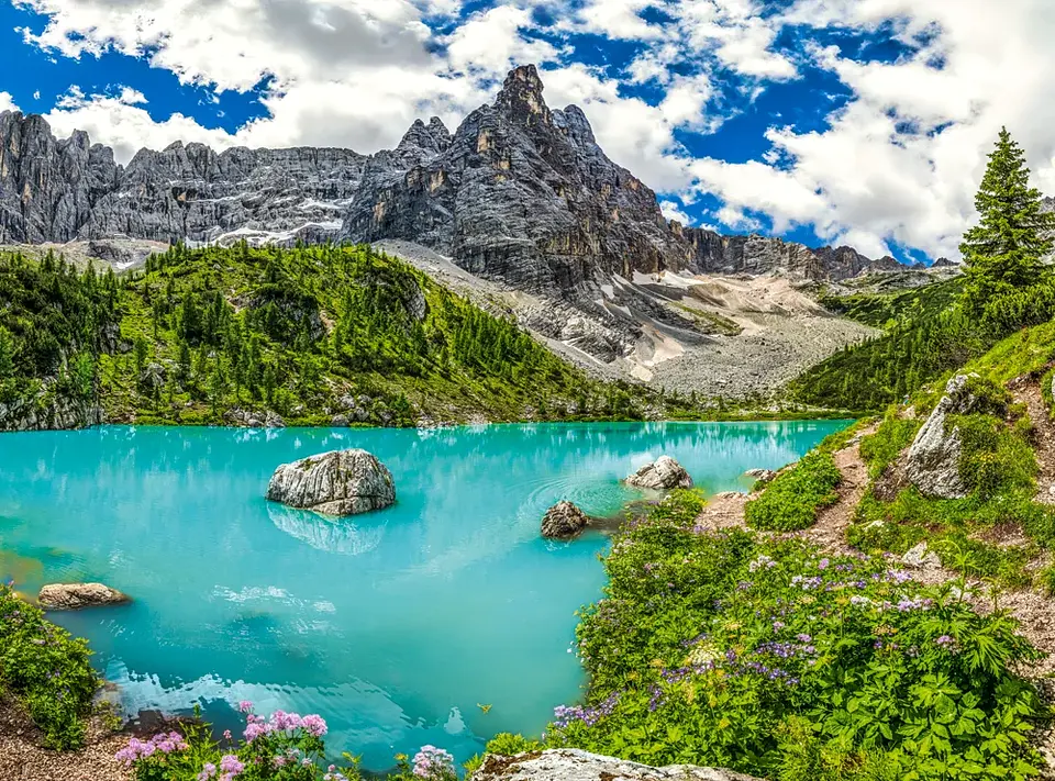 Puzzle 2000 Piezas | Lago Sorapis, Alpes, Italia 2