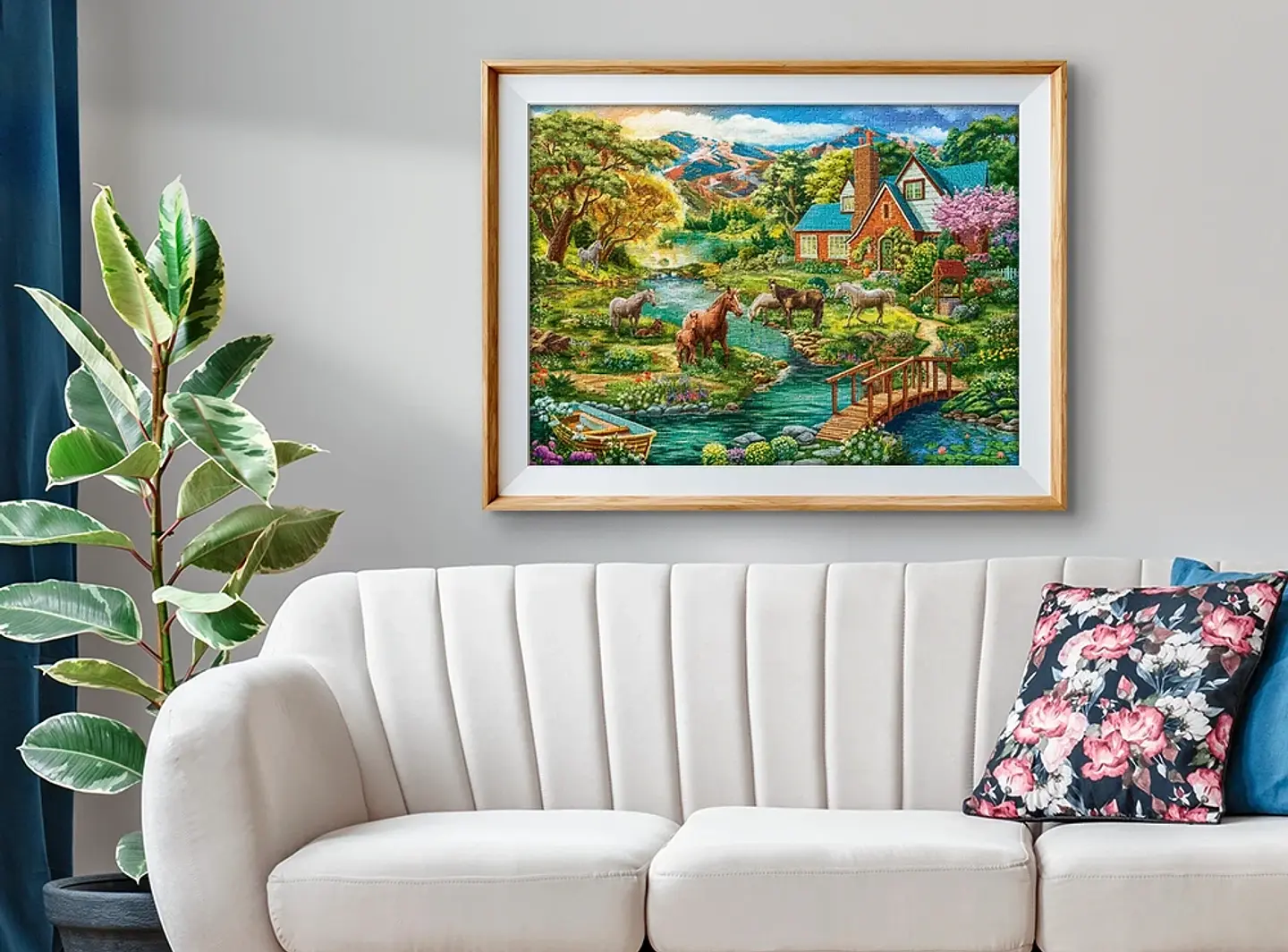 Puzzle 2000 Piezas | Casa Idílica con Caballos 3