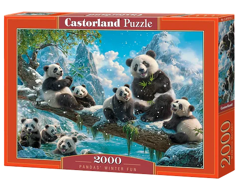 Puzzle 2000 Piezas | Diversión Invernal de los Pandas