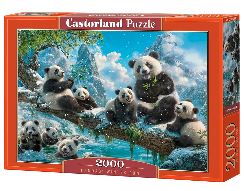 Puzzle 2000 Piezas | Diversión Invernal de los Pandas 1