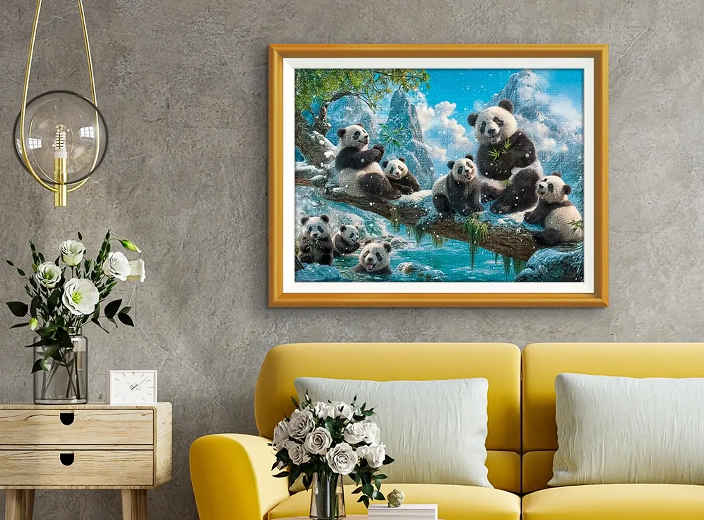 Puzzle 2000 Piezas | Diversión Invernal de los Pandas 3