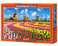 Puzzle 1000 Piezas | Molinos Holandeses entre Tulipanes - Miniatura 1