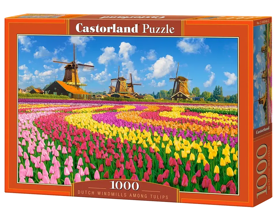 Puzzle 1000 Piezas | Molinos Holandeses entre Tulipanes 1
