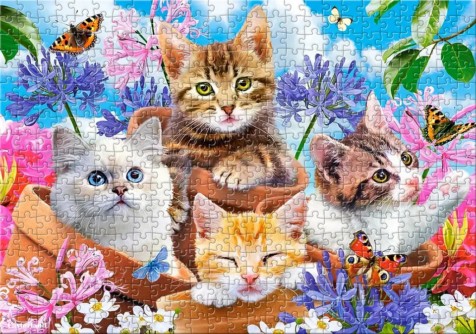 Puzzle 500 Piezas | Gatitos con Flores 4