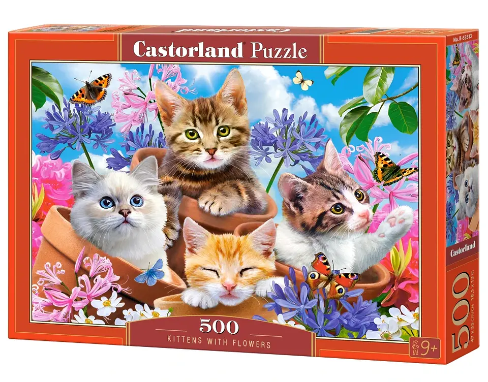 Puzzle 500 Piezas | Gatitos con Flores 1