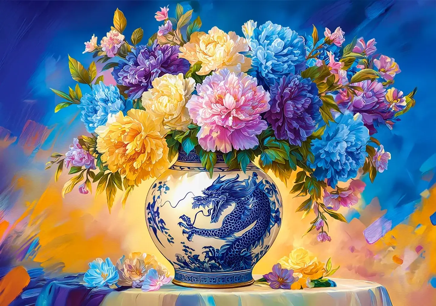 Puzzle 500 Piezas | Flores en Porcelana China 2