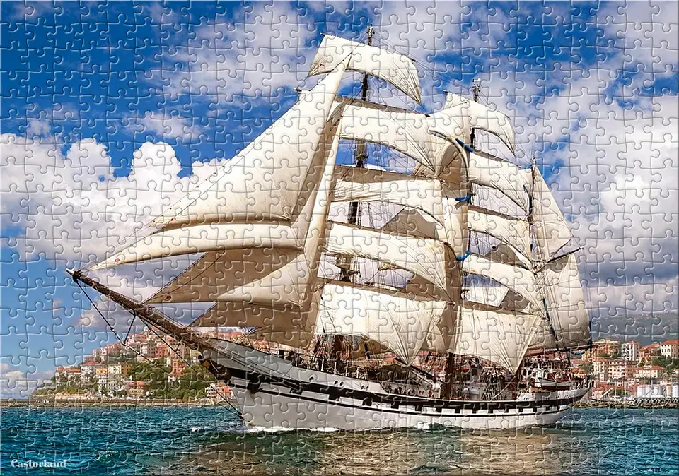 Puzzle 500 Piezas | Gran Velero Saliendo del Puerto 4