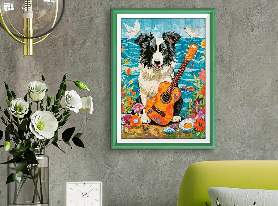 Puzzle 500 Piezas | Collie, Guitarra y el Mar 3