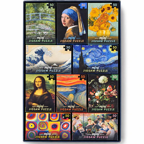 Pack 10 Mini Puzzles Masterpieces | 10 x 50 Piezas