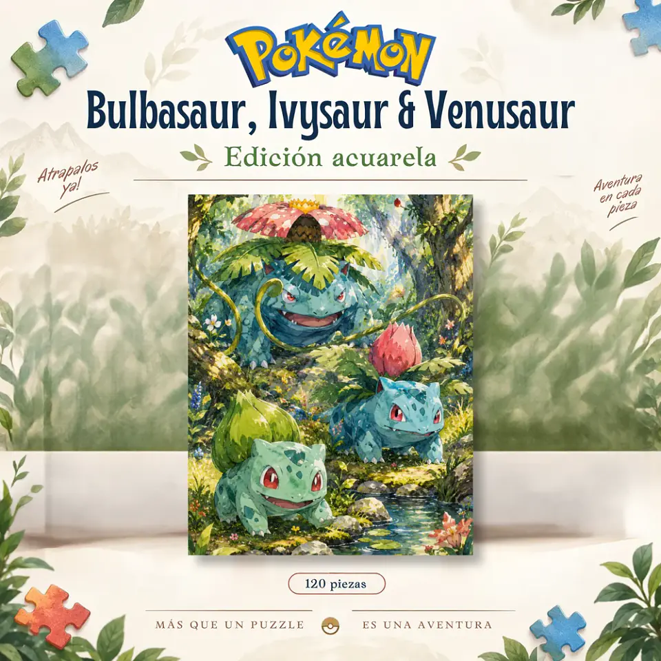 Pack 3 Puzzles Pokémon 120 Piezas – Iniciales de Kanto 2