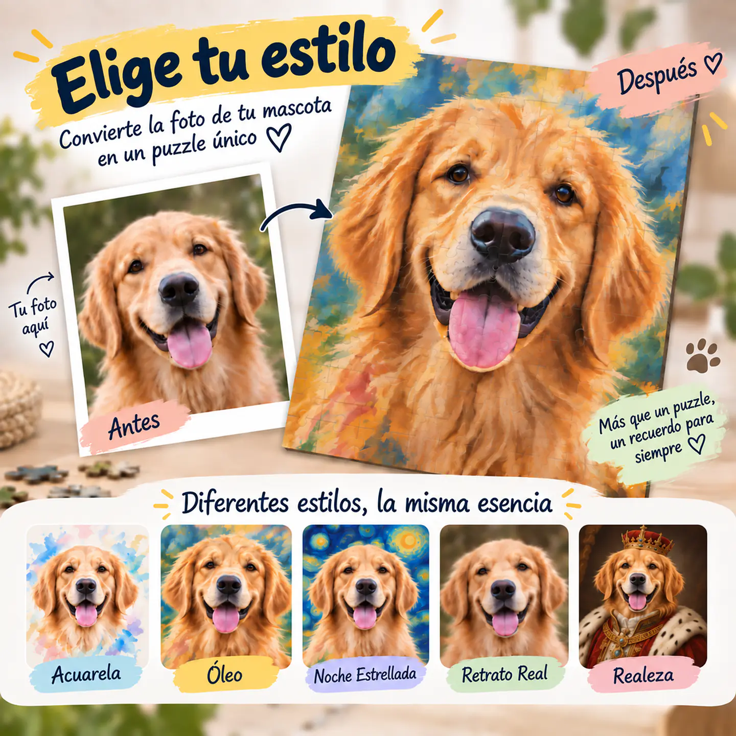 Puzzle Artístico de Mascota | Transforma a tu Peludo 2