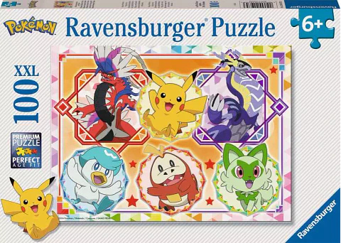 Puzzle 100 Piezas XXL | Pokémon Pikachu y Paldea