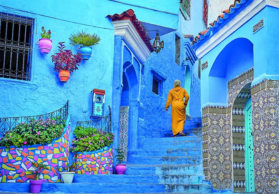 Puzzle 500 Piezas | Calle Azul de Chefchaouen 2