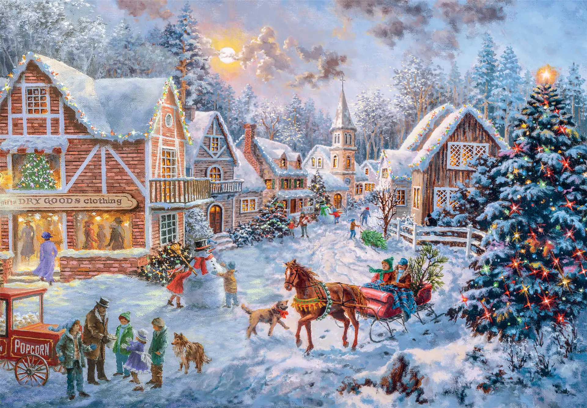 Puzzle 1000 Piezas Panorámico | Preparándose para Navidad 2