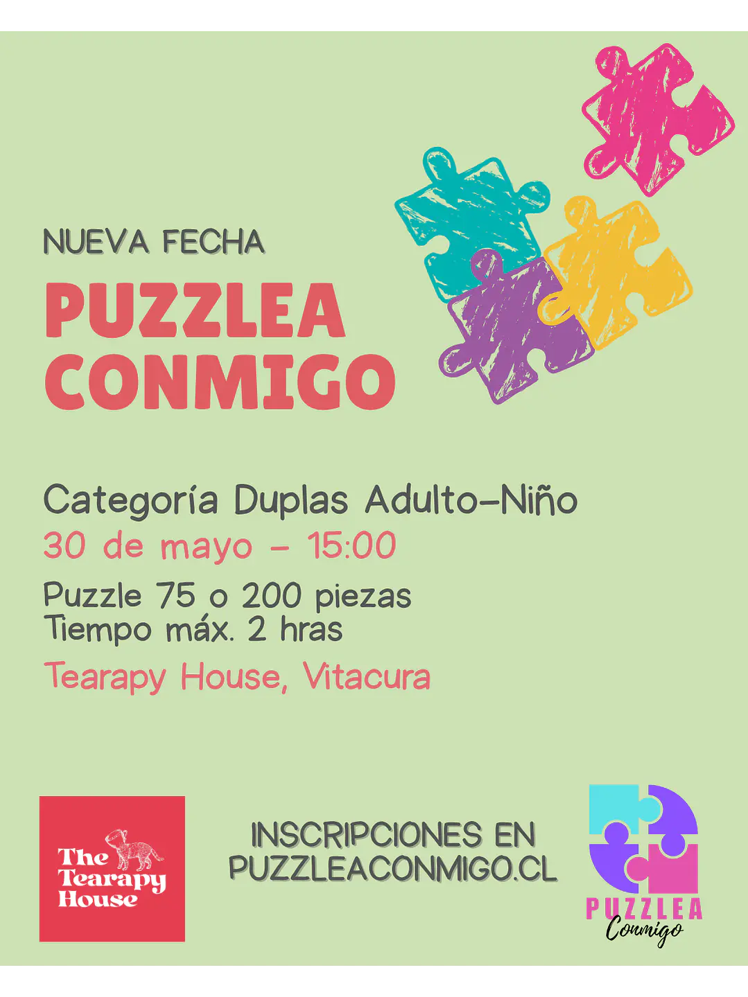 🧩Torneo Dupla Adulto-Niño  - Sábado 30 de mayo - 15:00 - The Tearapy House - Vitacura 1