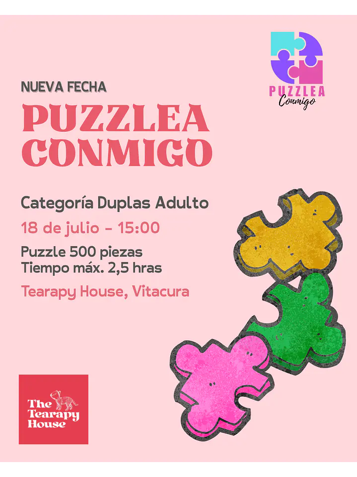 🧩 Duplas Adulto - Sábado 18 de julio - 15:00 - The Tearapy House - Vitacura  1