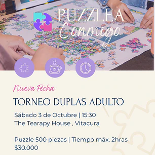 🧩 Duplas Adulto - Sábado 3 de octubre - 15:30 - The Tearapy House - Vitacura 