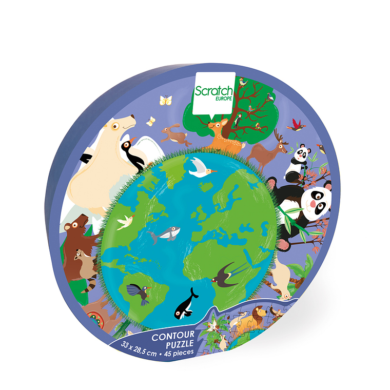PUZZLE 45PCS CON FORMA, MUNDO 2