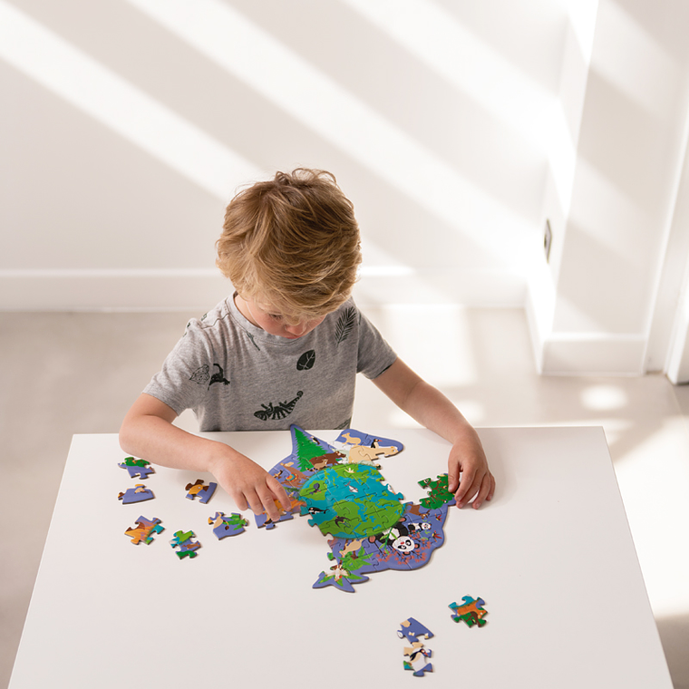 PUZZLE 45PCS CON FORMA, MUNDO 4