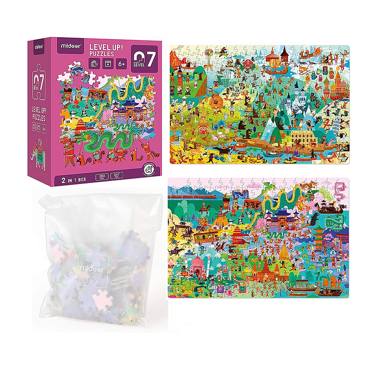 LEVEL UP PUZZLES NIVEL 7 GEOGRAFÍA HUMANA, 2 PUZZLES 1