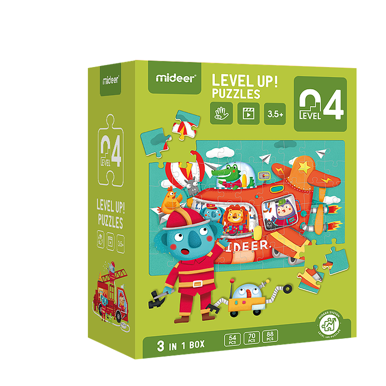 LEVEL UP PUZZLEs NIVEL 4 VEHICULOS, 3 PUZZLES 3