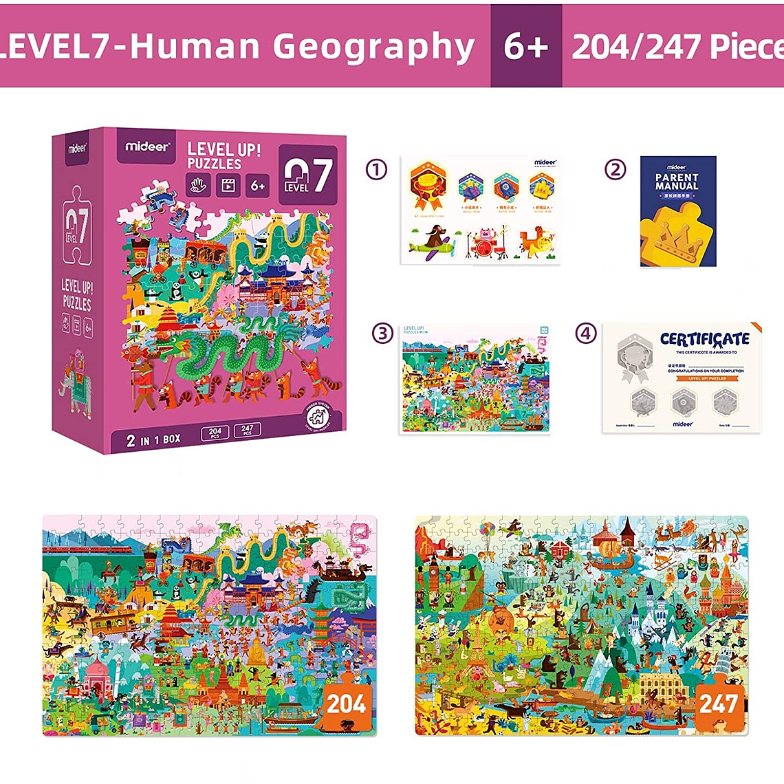 LEVEL UP PUZZLES NIVEL 7 GEOGRAFÍA HUMANA, 2 PUZZLES 5