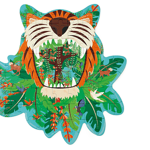 PUZZLE 59PCS CON FORMA, TIGRE