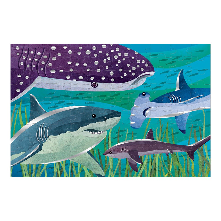 PUZZLE 100PCS CON ALUMINIO, TIBURONES 1