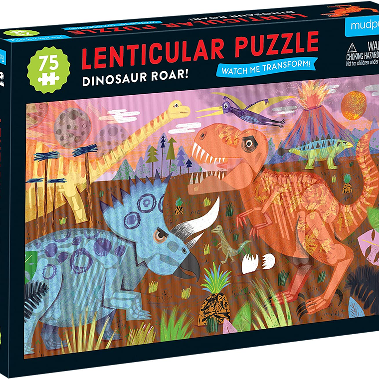 PUZZLE 75PCS LENTICULAR, RUGIDO DE DINOSAURIO 1