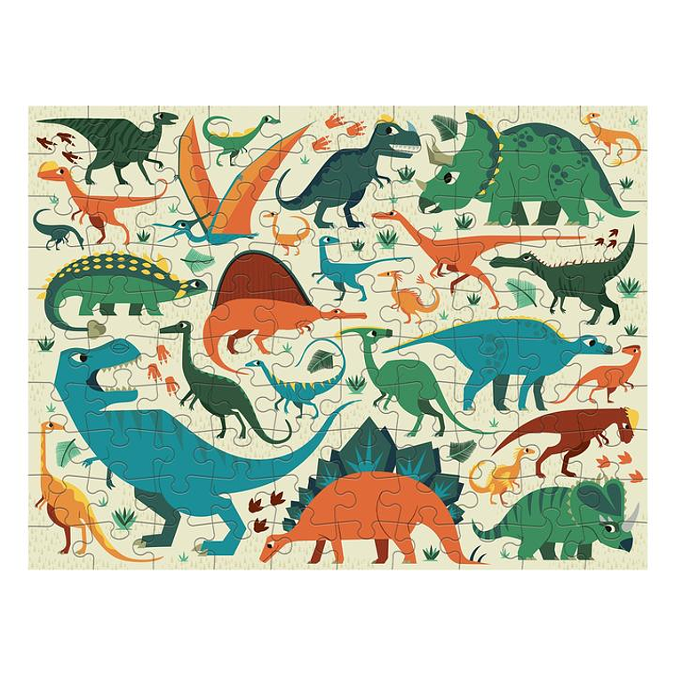 PUZZLE 100PCS DOBLE, DINOSAURIOS 2
